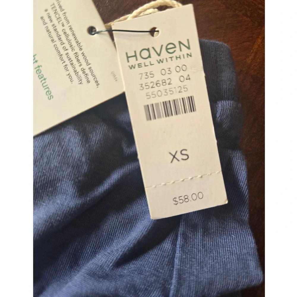Haven Well Within Blue Tencel Pajama Shorts Womens XS Drawstring New